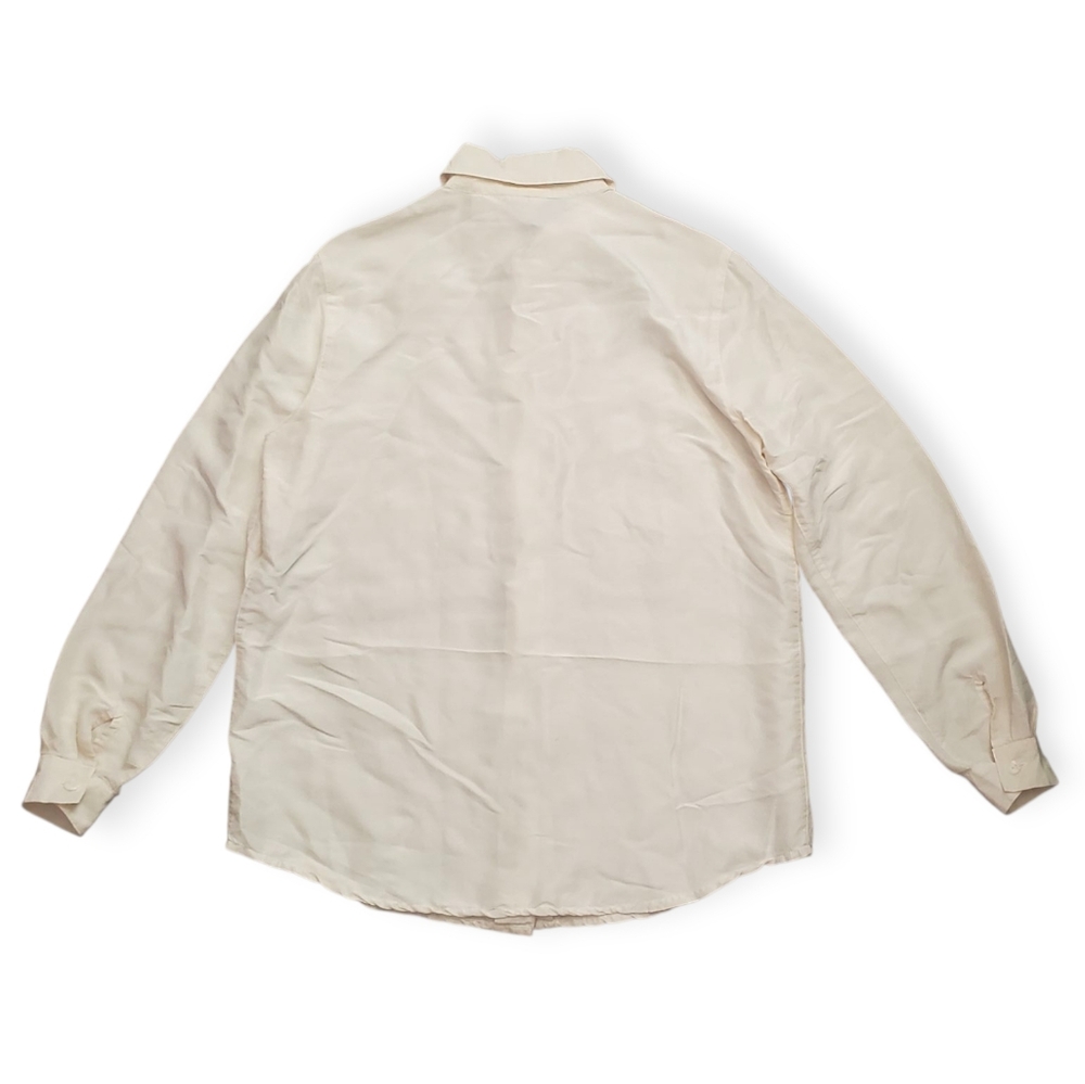 Elegant Cream Women's 100% Silk Blouse - Picture 3 of 4